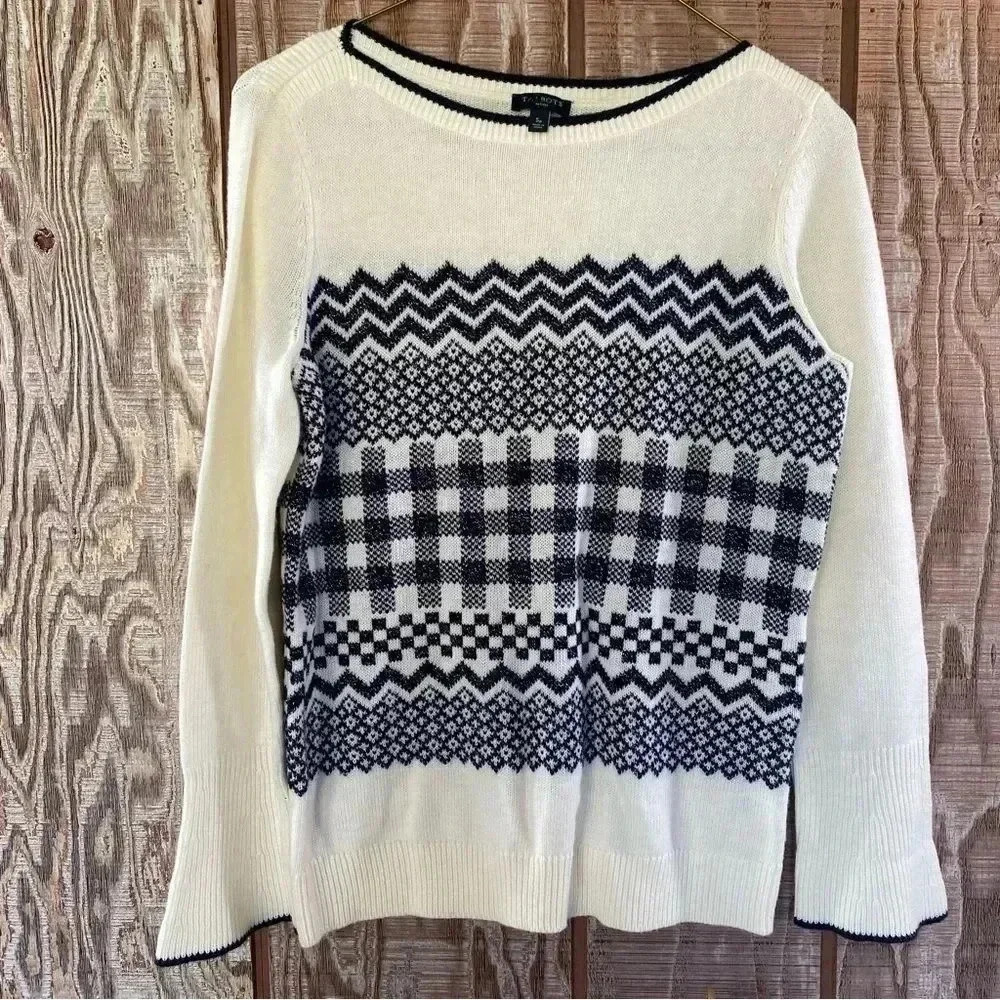Talbotsblack & White Patterned Petites Sweater Si… - image 2